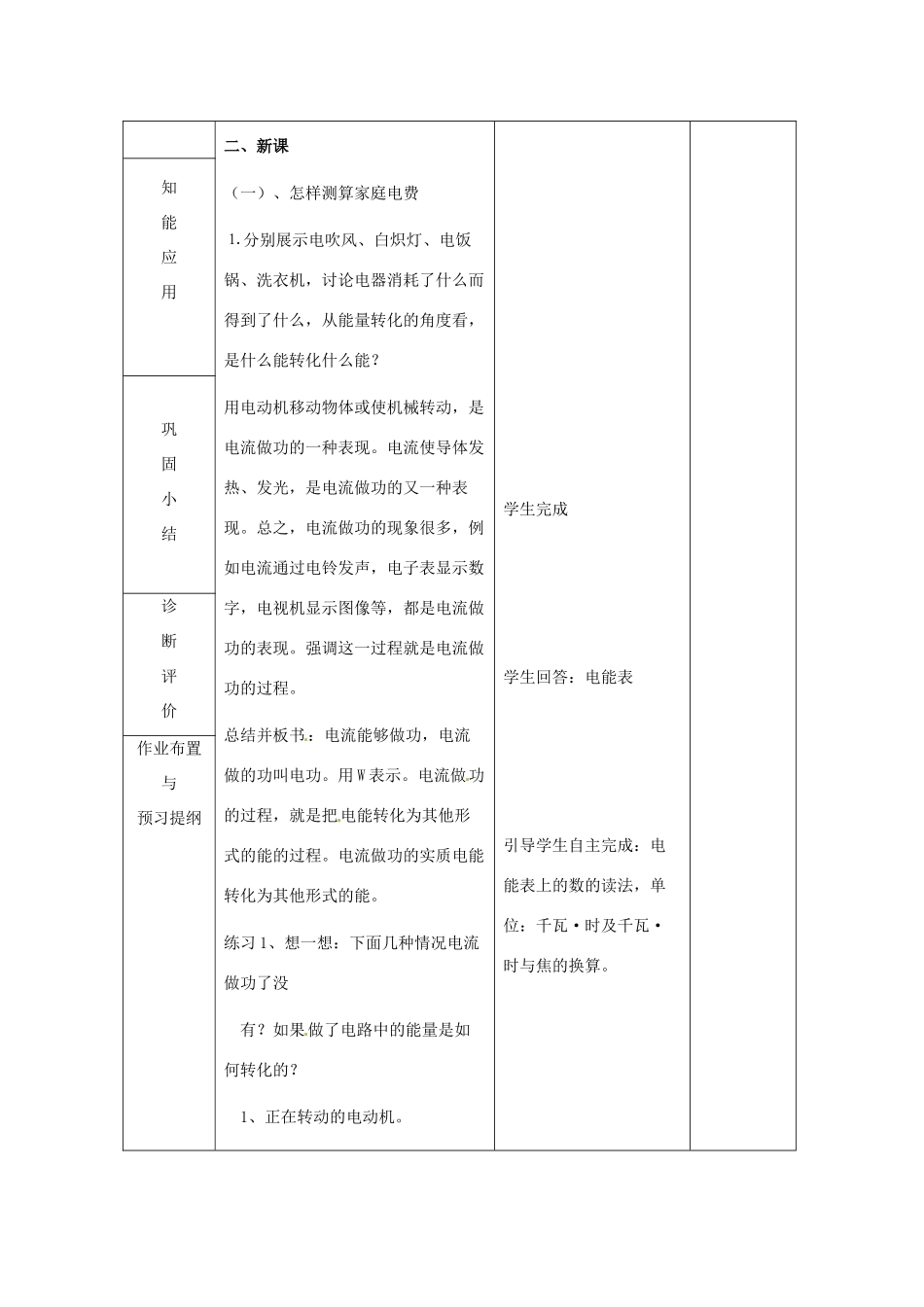 山东省临沂市蒙阴县第四中学九年级物理全册 16.1 电流做功教案 （新版）沪科版_第2页