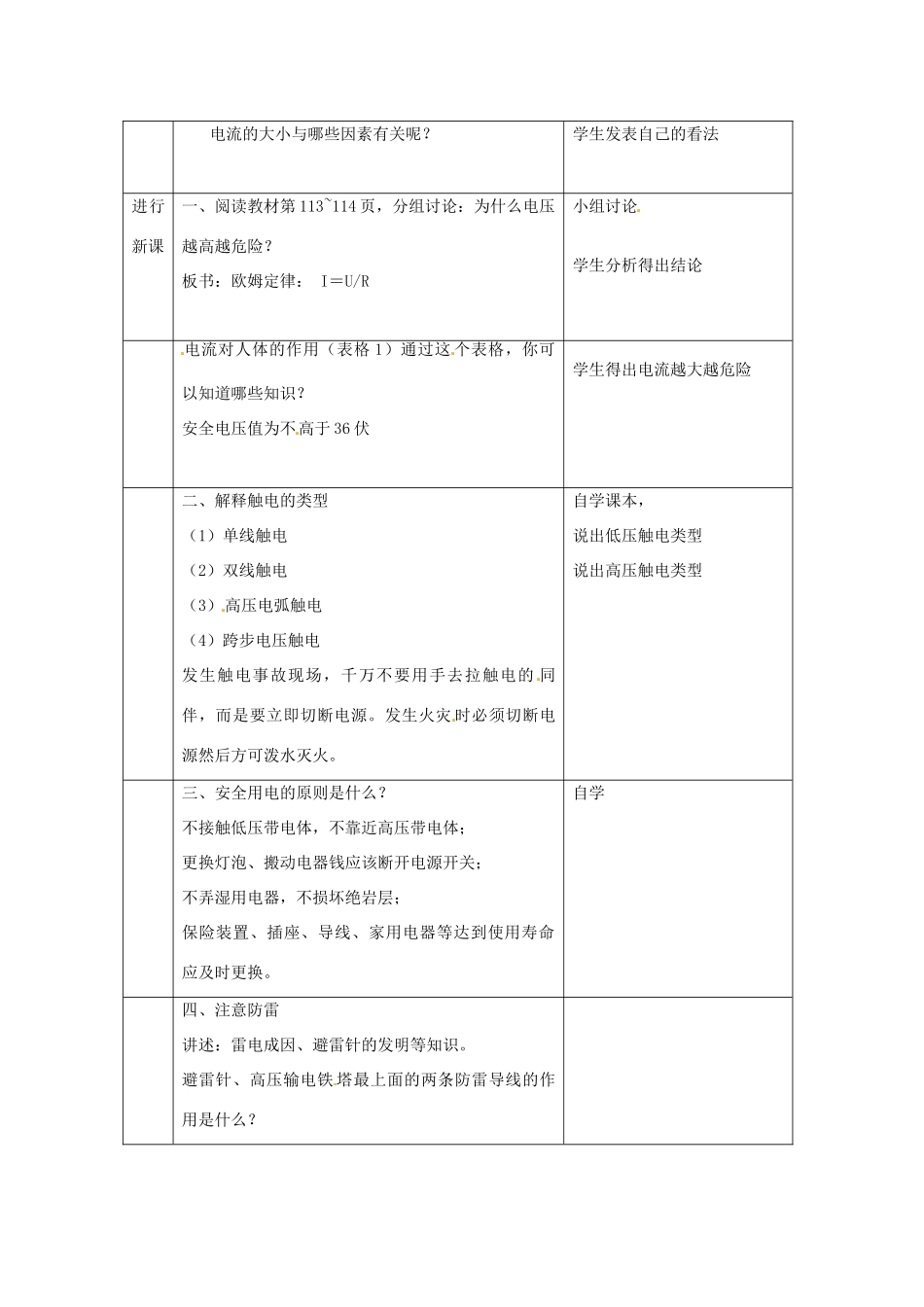 山东省东营市河口区实验学校九年级物理全册 第19章 第3节 安全用电教案 （新版）新人教版_第2页