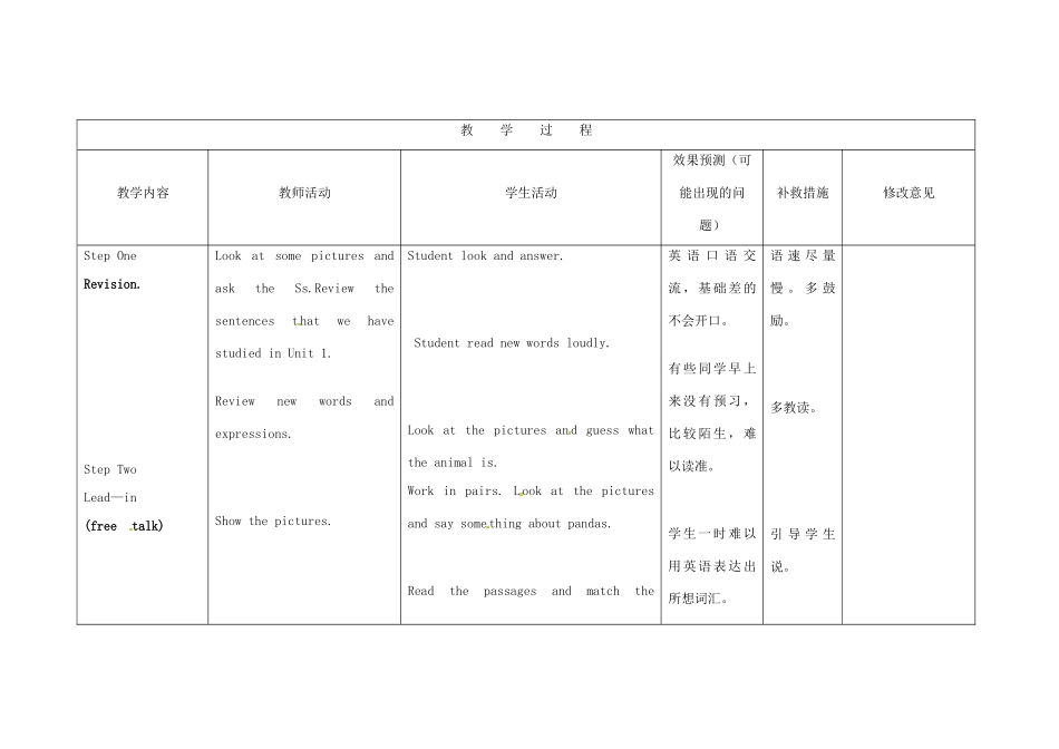 小学八年级英语上册 Module 6 Unit 2 The WWF is working hard to save them all教案 （新版）外研版-（新版）外研版初中八年级上册英语教案_第2页