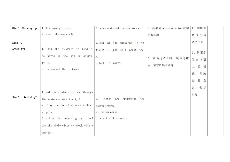 小学八年级英语上册 Module 5 Unit 1 I wanted to see the Beijing Opera教案 （新版）外研版-（新版）外研版初中八年级上册英语教案_第2页