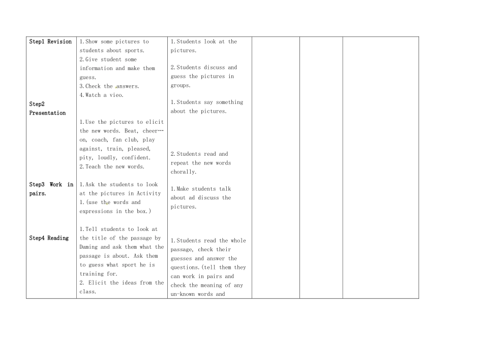 小学八年级英语上册 Module 3 Unit 2 This year we practise more carefully教案 （新版）外研版-（新版）外研版初中八年级上册英语教案_第2页