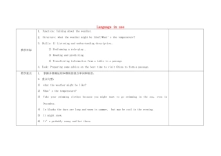 小学八年级英语上册 Module 10 Unit 3 Language in use教案 （新版）外研版-（新版）外研版初中八年级上册英语教案