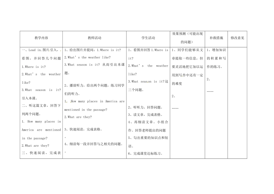 小学八年级英语上册 Module 10 Unit 2 The weather is fine all year round教案 （新版）外研版-（新版）外研版初中八年级上册英语教案_第2页