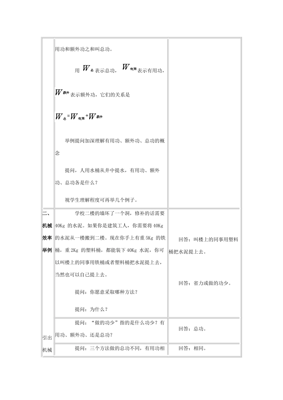 安徽省阜南县九年级物理《9.6 测滑轮组机械效率》教案 北师大版_第2页