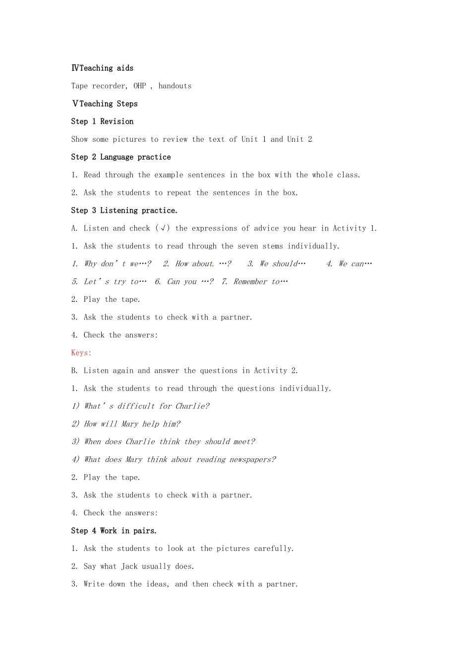 安徽省长丰县下塘实验中学八年级英语上册 Module 1 How to learn English Unit3 Language in use教案 （新版）外研版_第3页