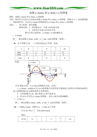 高中第一册(下)数学函数y=Asinx和y=Asinωx的图象