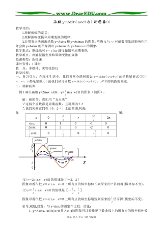 高中第一册(下)数学函数y=Asin(ωx+φ) 的图象(1)