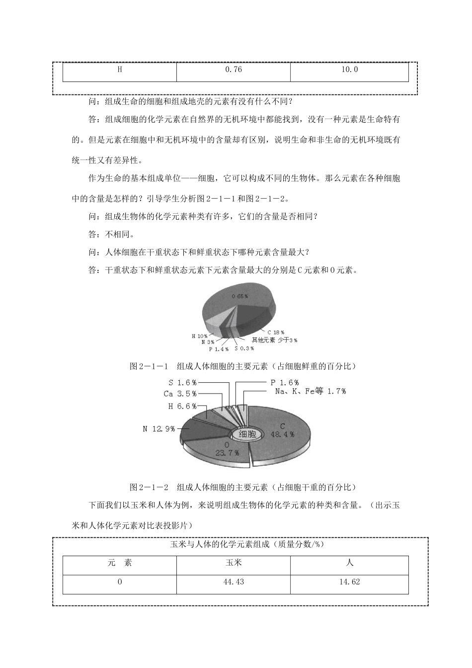 高中生物 细胞中的元素和化合物教案 新人教版-新人教版高一全册生物教案_第3页