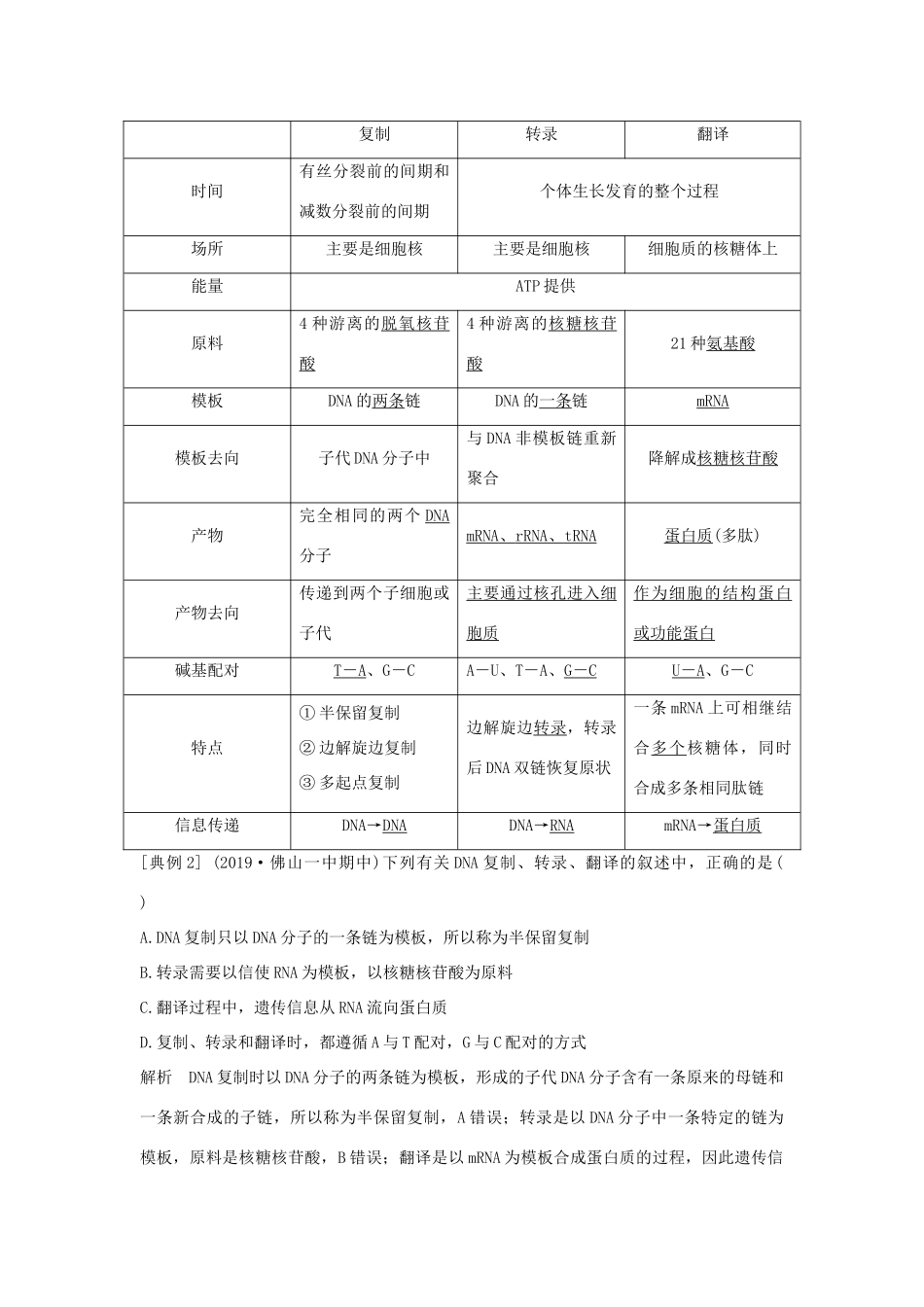 高中生物 第四章 基因的表达 微专题五 基因表达相关的题型及解题方法教案 新人教版必修第二册-新人教版高一第二册生物教案_第2页