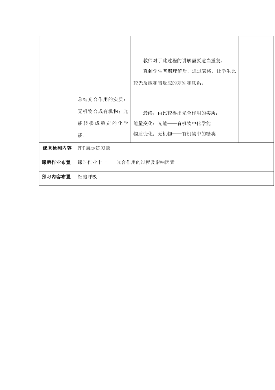 高中生物 第四章 光合作用和细胞呼吸 4.2 光合作用 第三课时教案 苏教版必修1-苏教版高一必修1生物教案_第3页