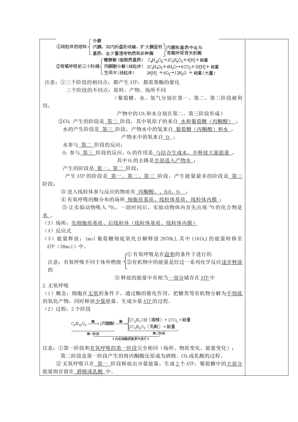 高中生物 第五章 细胞的能量供应和利用 5.3 细胞呼吸——ATP的主要来源（第1课时）教案 新人教版必修1-新人教版高一必修1生物教案_第3页