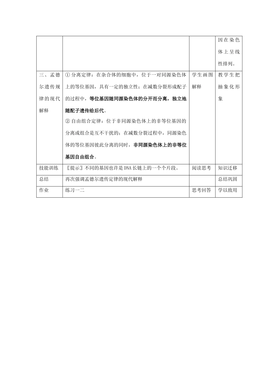 高中生物 第二章 基因和染色体的关系 第二节 基因在染色体上教案 新人教版必修2-新人教版高一必修2生物教案_第3页