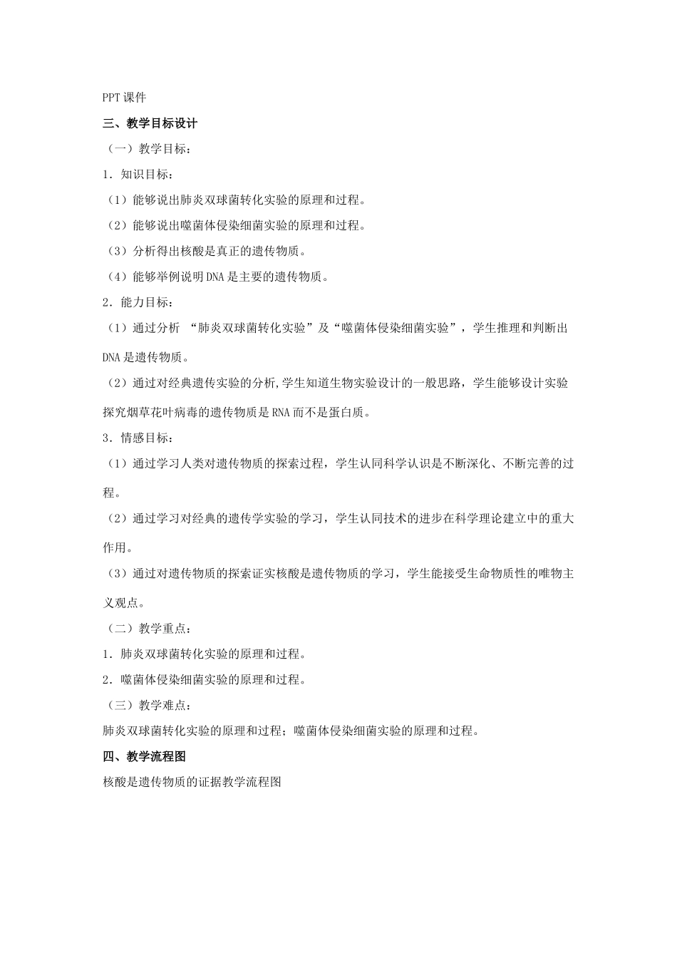 高中生物 第三章 遗传的分子基础 3.1 核酸是遗传物质的证据教学设计 浙科版必修2-浙科版高一必修2生物教案_第3页