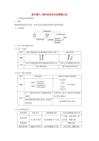 高中生物 第5章 基因突变及其他变异 微专题六 遗传变异相关的解题方法教案 新人教版必修第二册-新人教版高一第二册生物教案