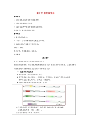 高中生物 第5章 基因突变及其他变异 第2节 染色体变异参考教案 新人教版必修2-新人教版高一必修2生物教案