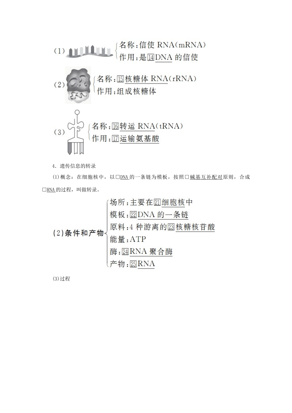 高中生物 第4章 基因的表达 第1节 基因指导蛋白质的合成教案 新人教版必修2-新人教版高一必修2生物教案_第2页