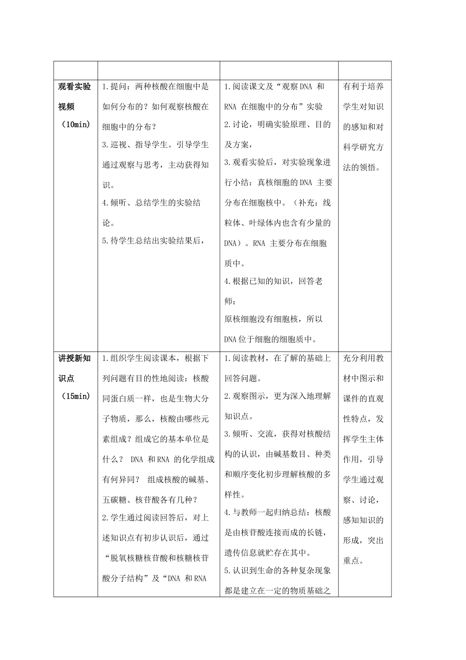 高中生物 第2章 组成细胞的分子 第3节 遗传信息的携带者-核酸教学设计 新人教版必修1-新人教版高一必修1生物教案_第3页
