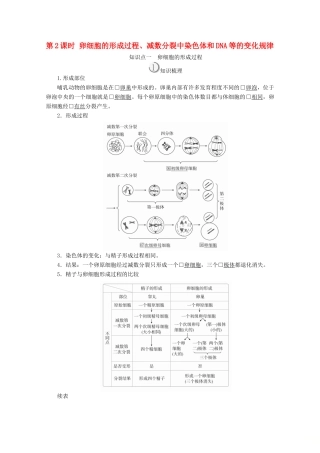 高中生物 第2章 基因和染色体的关系 第1节 第2课时 卵细胞的形成过程、减数分裂中染色体和DNA等的变化规律教案 新人教版必修2-新人教版高一必修2生物教案