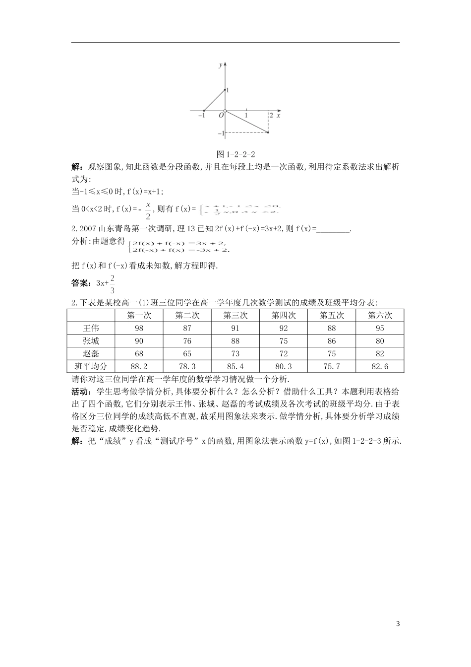 高中数学 （2.2 函数的表示法 第1课时）示范教案 新人教A版必修1_第3页