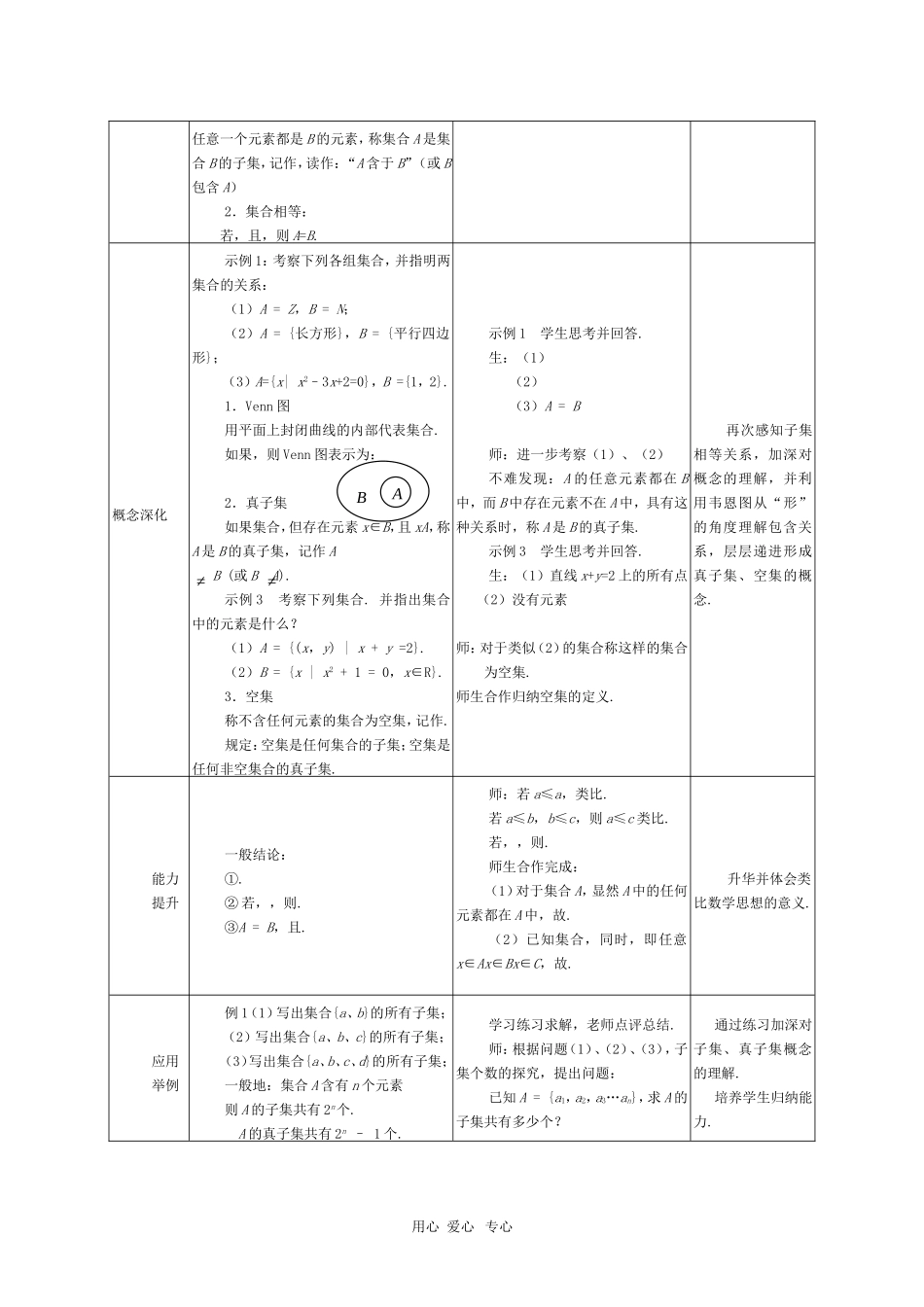 高中数学 第2课时 集合间的基本关系教案 新人教A版必修1_第2页