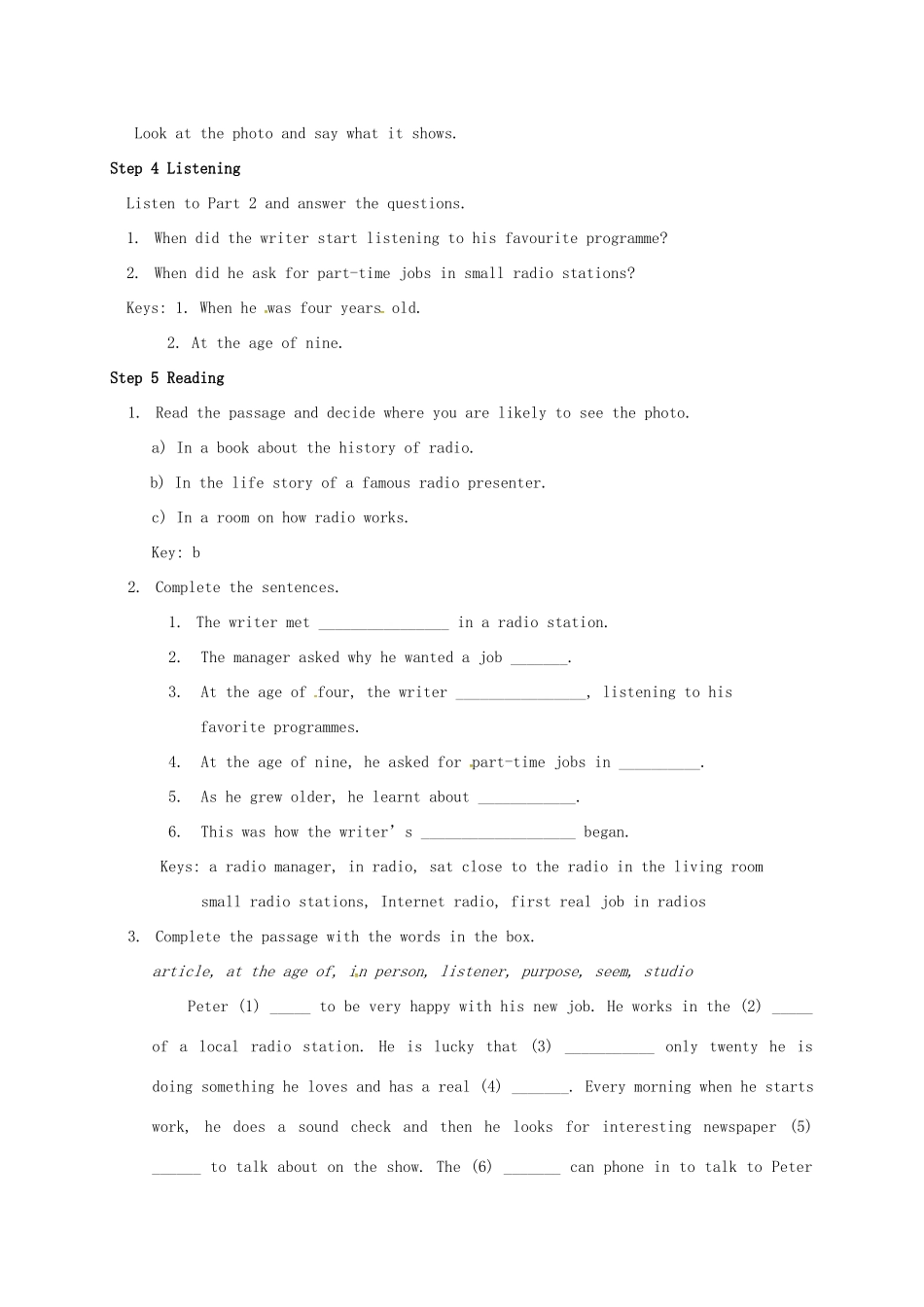 学年八年级英语下册 Module 10 On the radio Unit 2 It seemed that they were speaking to me in person教案 （新版）外研版-（新版）外研版初中八年级下册英语教案_第2页