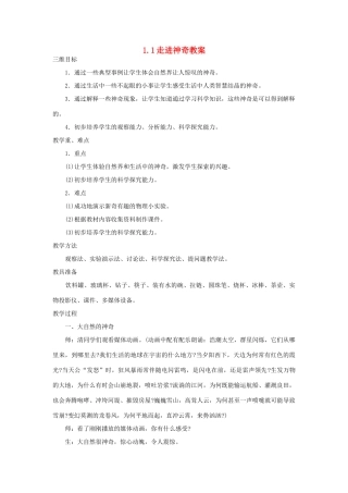 八年级物理全册 第一章 打开物理世界的大门 第一节 走进神奇名师教案一 沪科版
