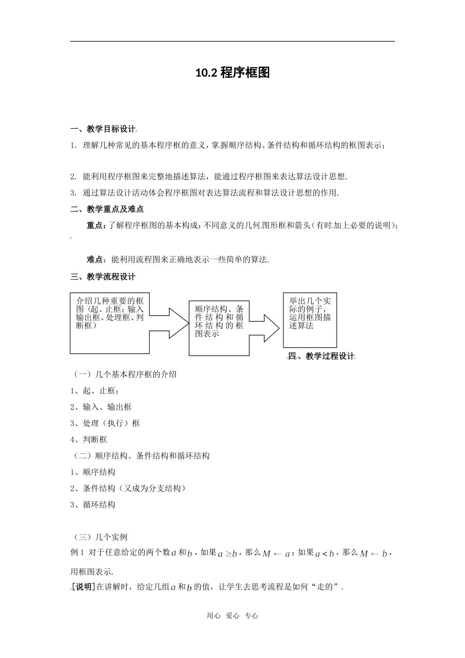 高中数学 程序框图教案 沪教版_第1页