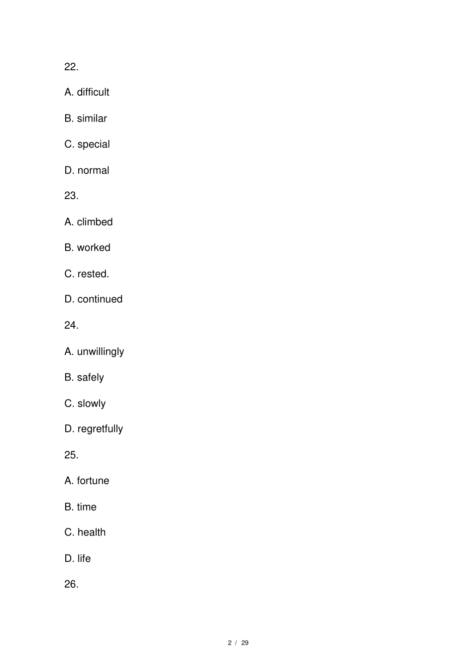 2014年高考英语完型填空试题汇编有解析_第2页