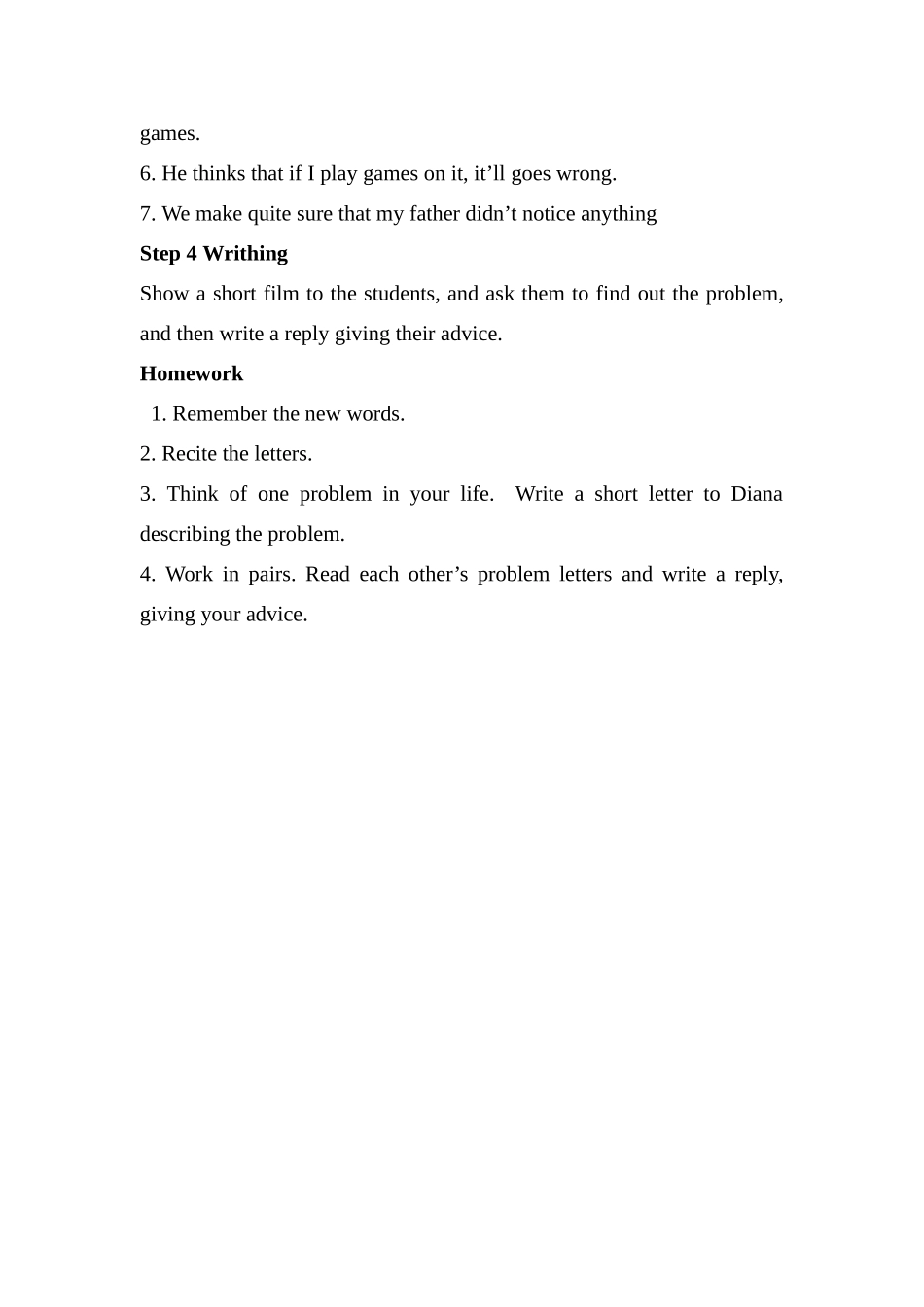 八年级英语Module5 Problems Unit2 教案_第3页
