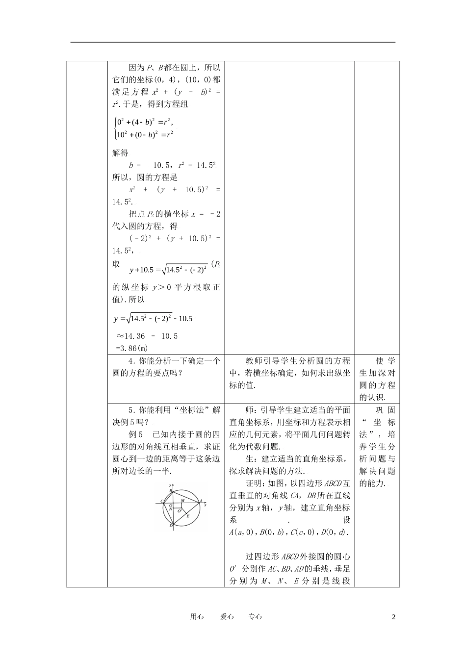 高中数学 4.2.3直线与圆的方程的应用全册精品教案 新人教A版必修2_第2页