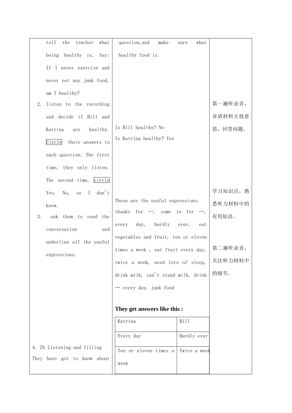 八年级英语上册 Unit 1How often do you exercise示范教案4 人教新目标版_第3页
