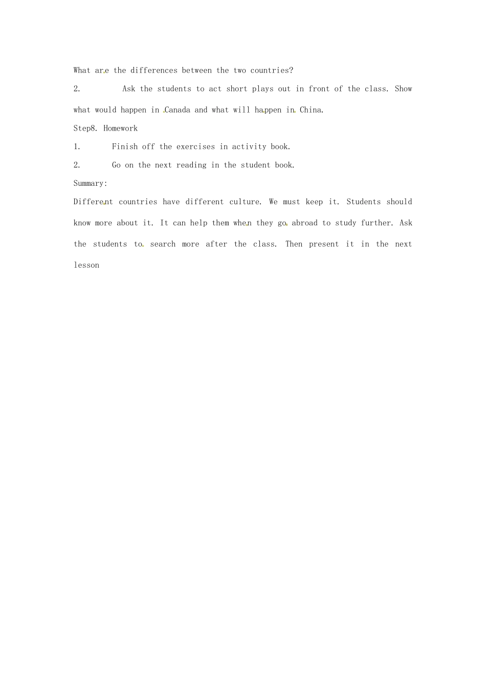 九年级英语下册 Lesson 36 So W e Can Be Friends英文教案 冀教版_第2页