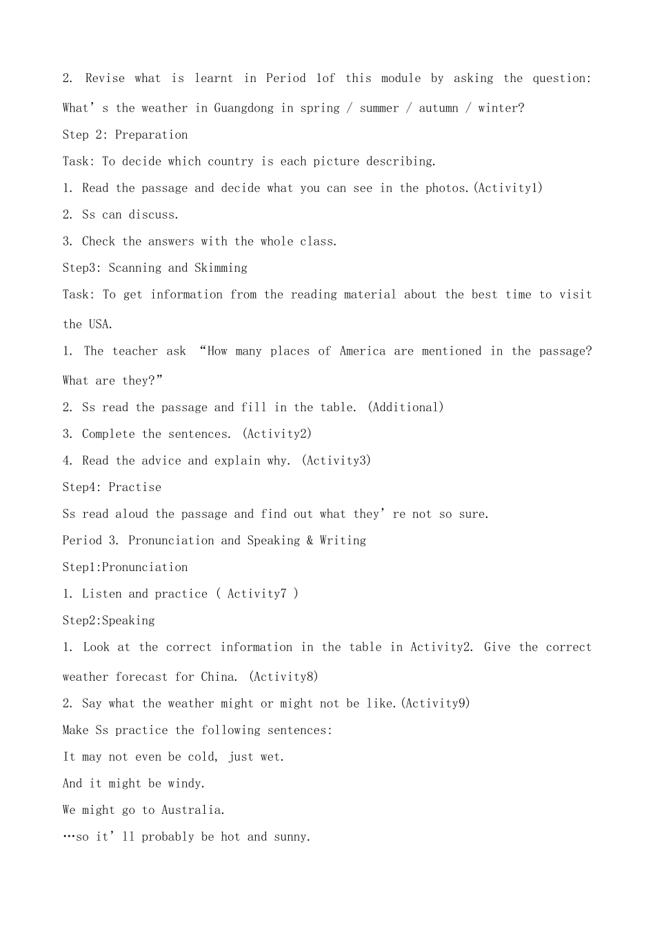 外研社八年级英语Module 11 The weather_第3页