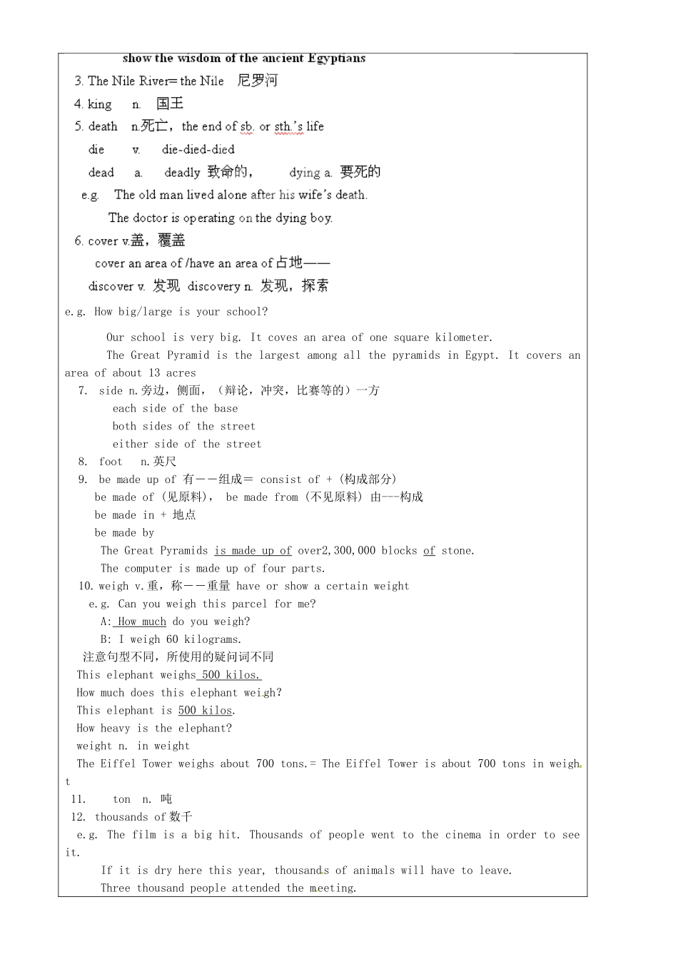 上海市罗泾中学八年级英语上册 Unit 3 Lesson 3 wonders of the world words 1教案 牛津深圳版五四制_第2页