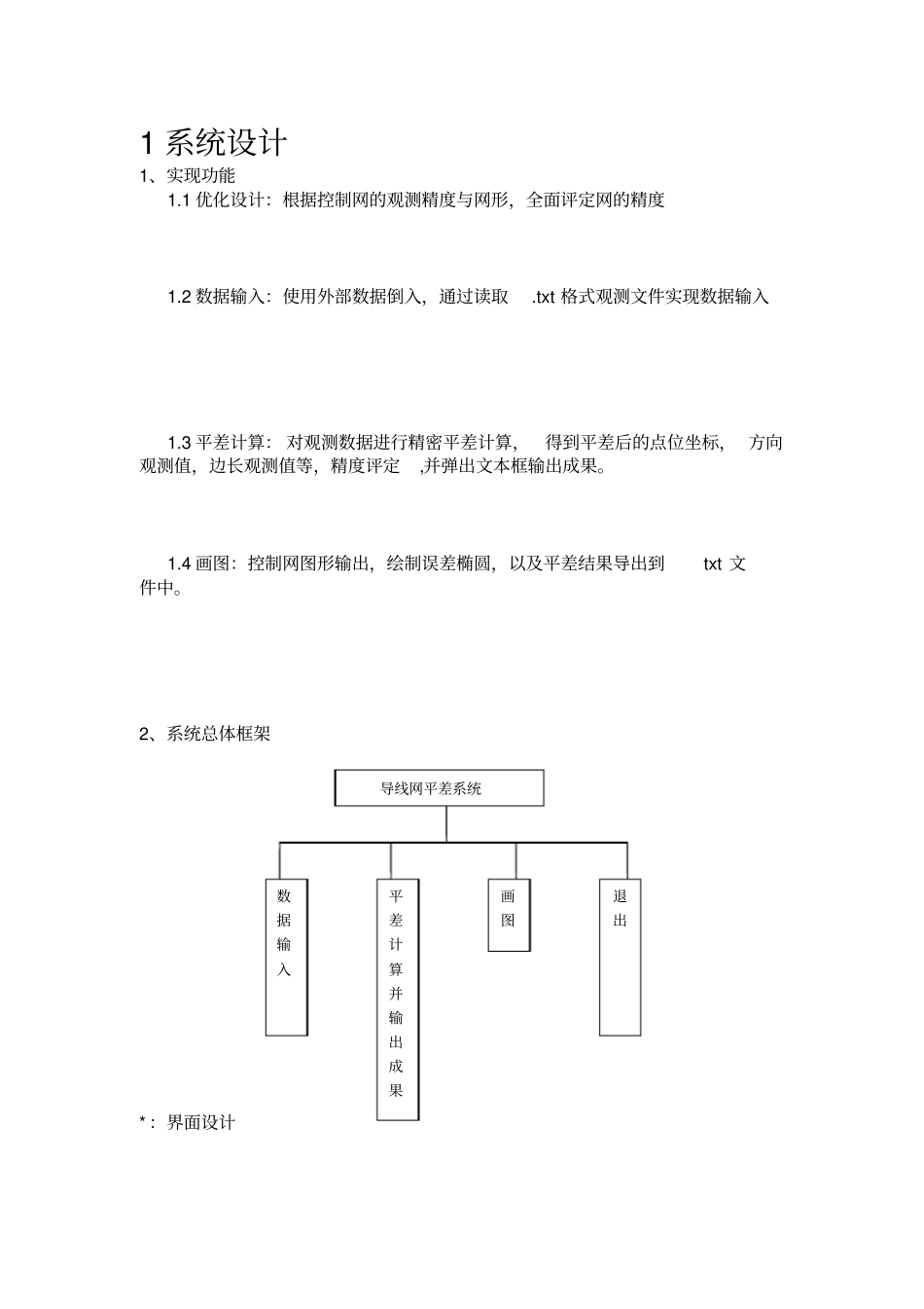 2015中南大学测绘程序课程设计报告含代码界面设计数据格式资料_第2页