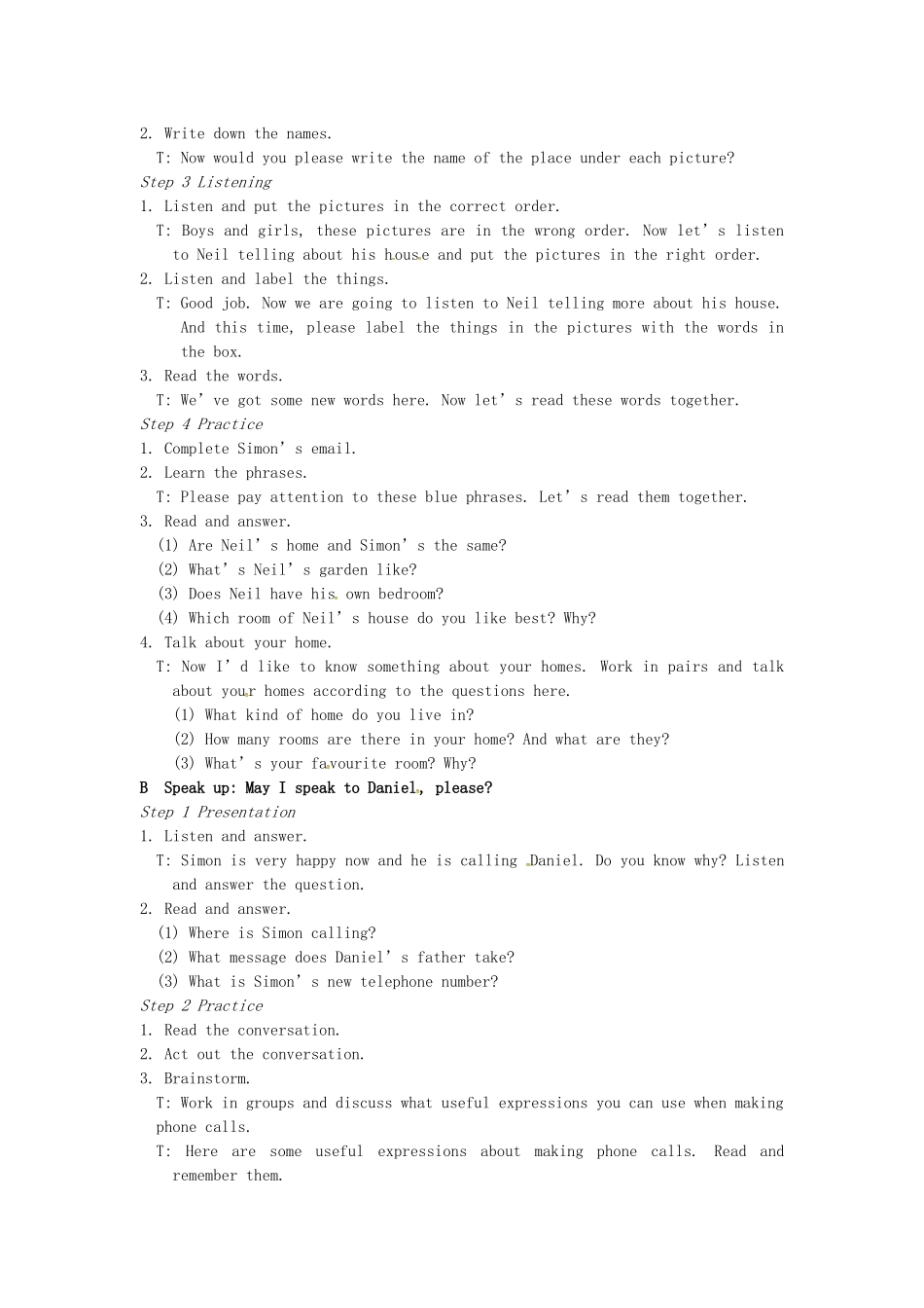 七年级英语下册 Unit 1 Dream homes（第5课时）教案 （新版）牛津版-（新版）牛津版初中七年级下册英语教案_第2页