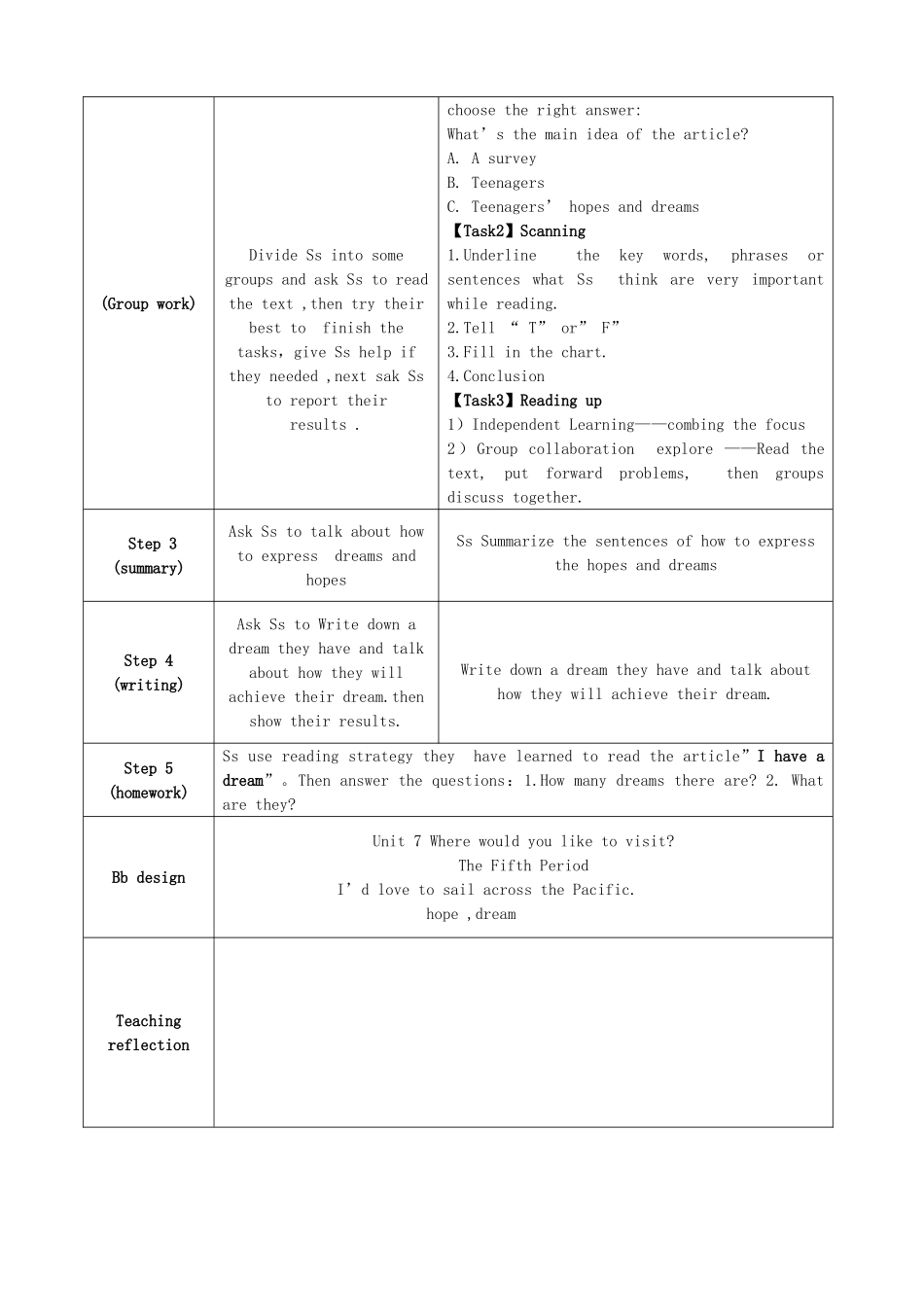 九年级英语 unit7 reading 教学设计 人教新目标版_第2页