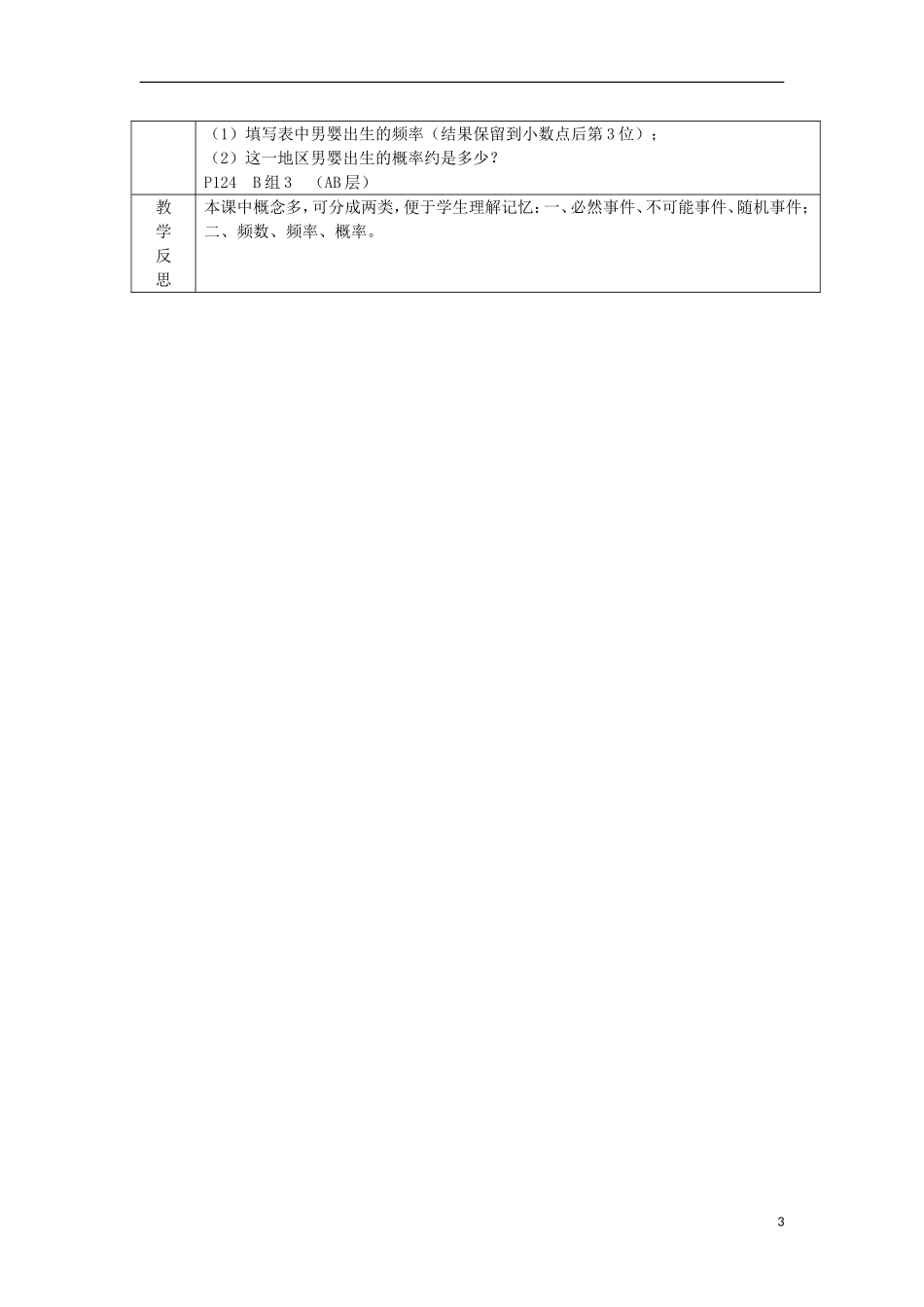 高中数学 3.1.1 随机事件的概率教学设计 新人教A版必修3-新人教A版高二必修3数学教案_第3页