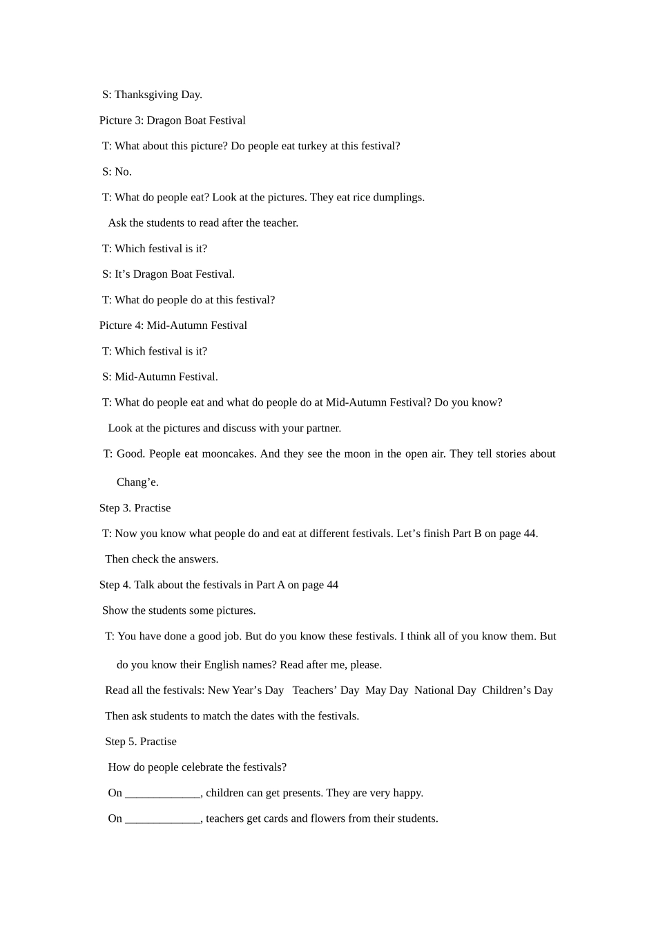 七年级英语 Unit 3 Let’s celebrate! Vocabulary教案牛津版_第2页