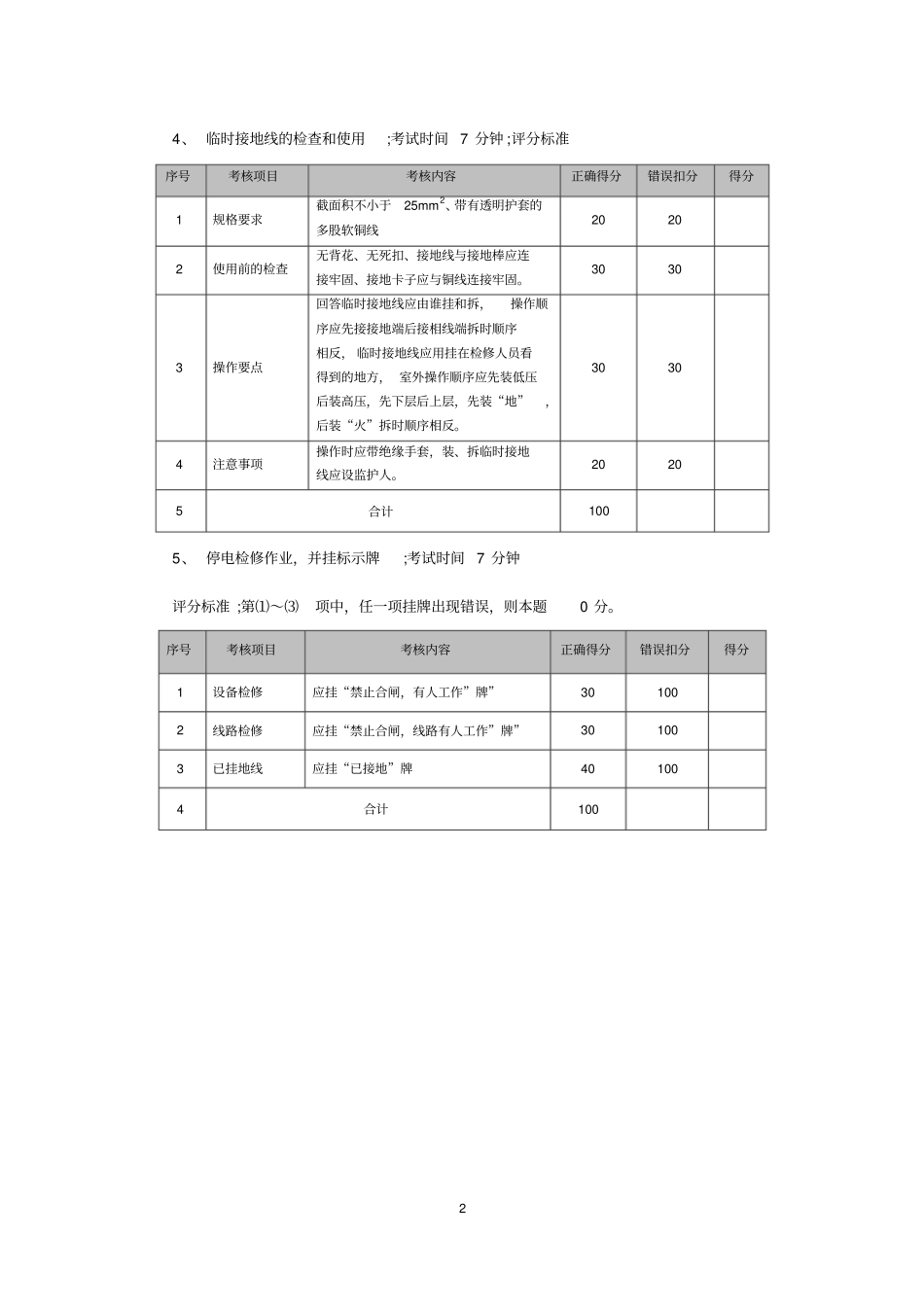 2015北京特种作业人员实操考试标准高压电工_第2页