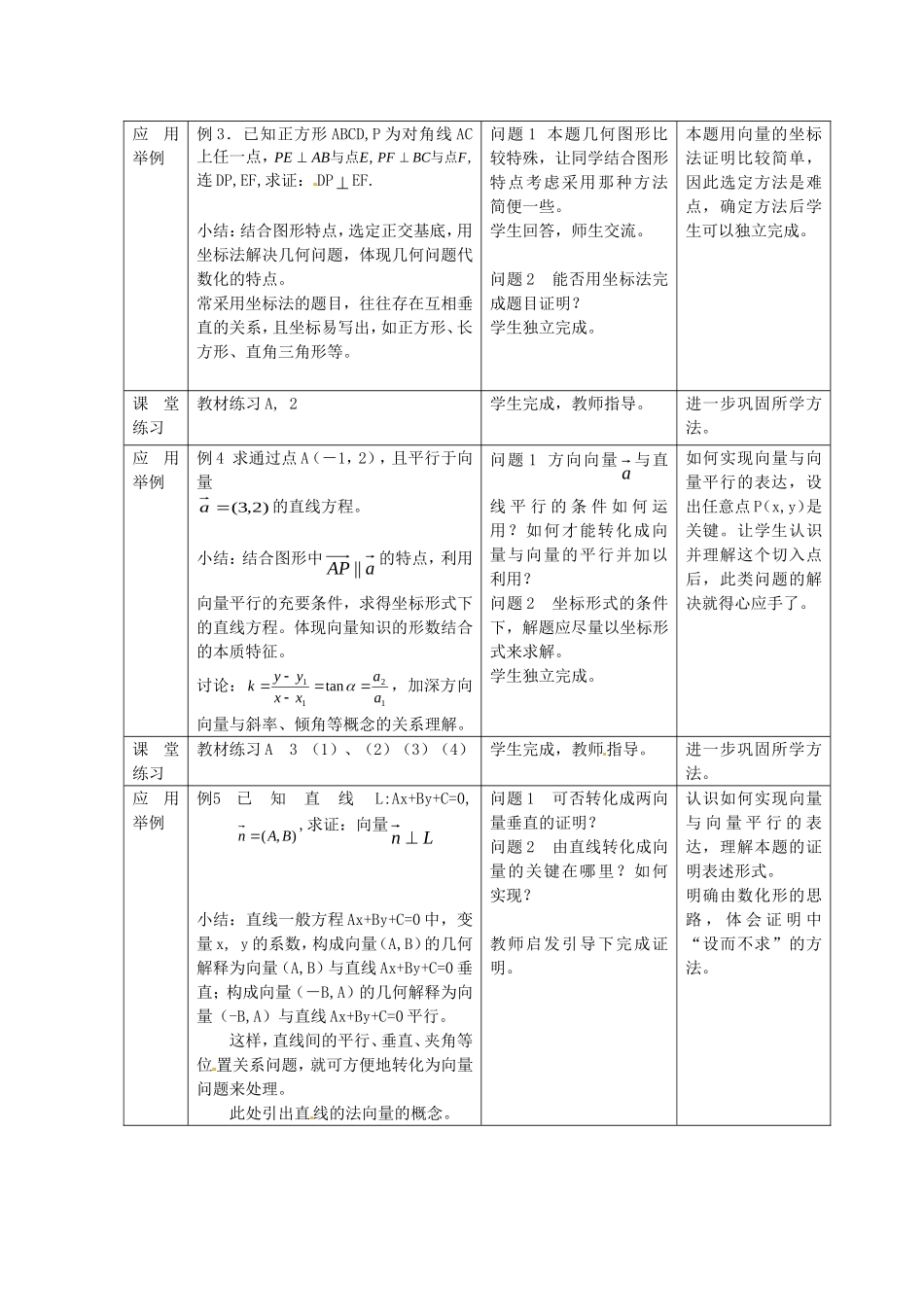 高中数学 2.5.1《向量在几何中的应用》教案 新人教A版必修4_第3页