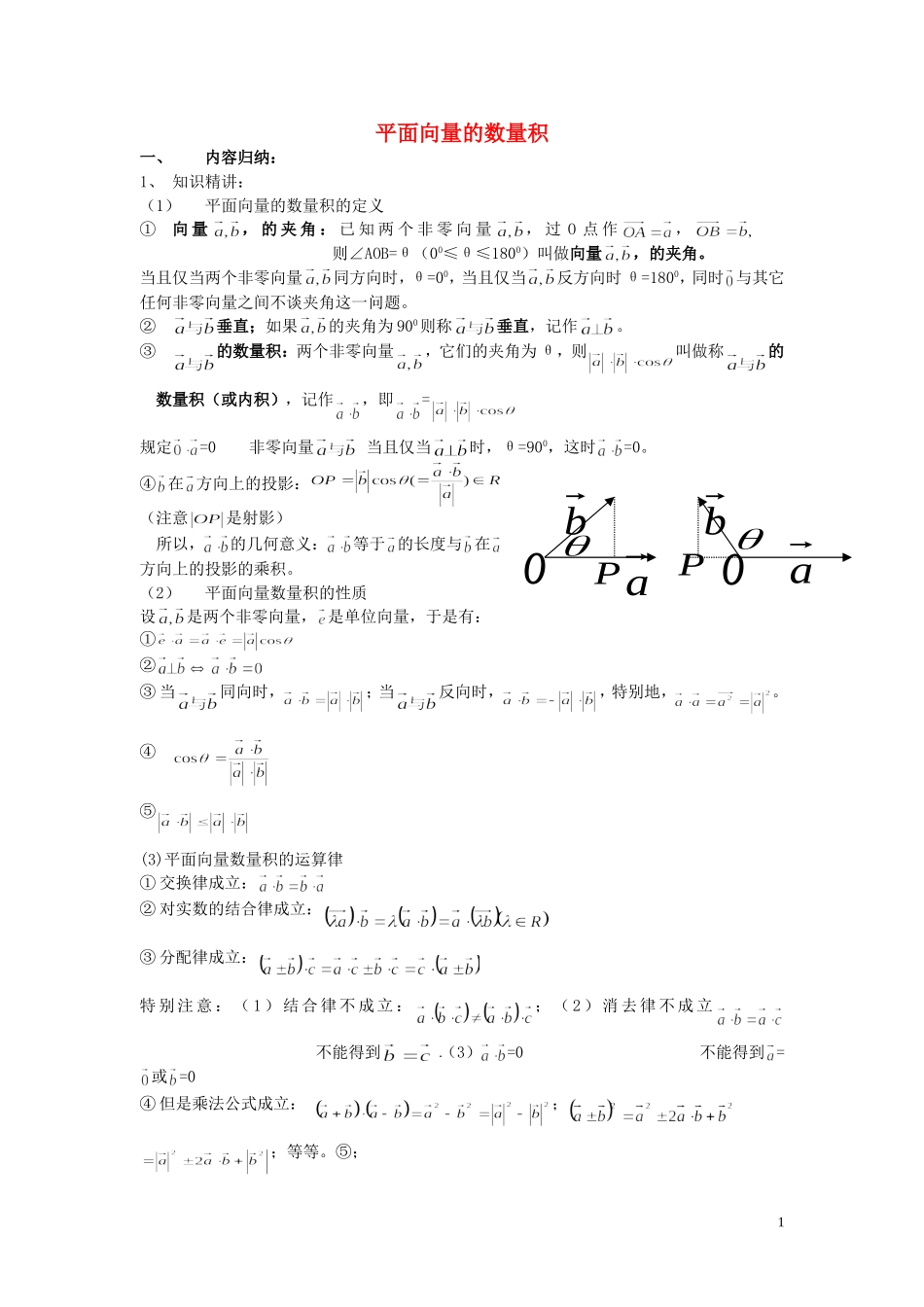 高中数学 2.4平面向量的数量积教案2 新人教A版必修4_第1页
