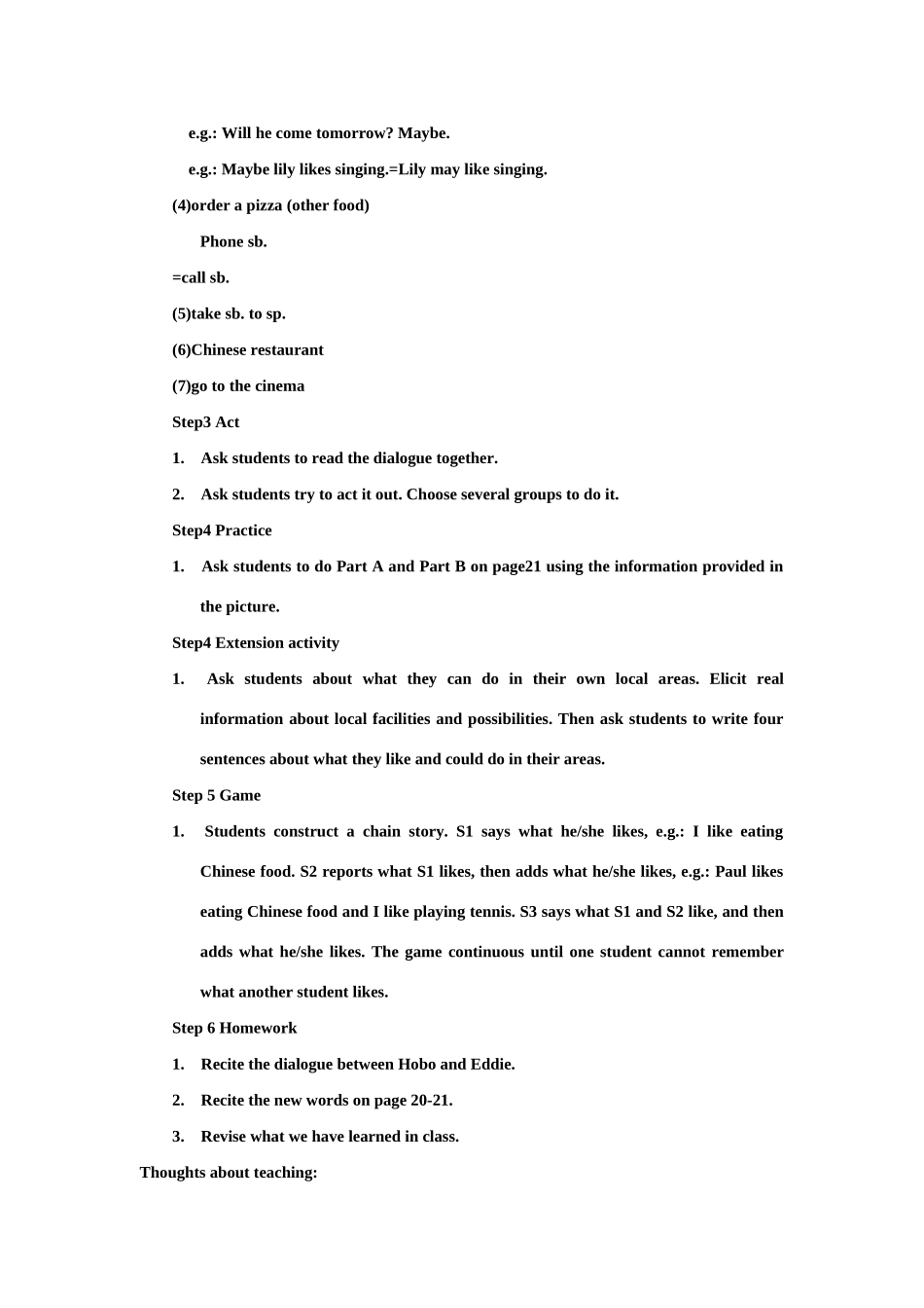 七年级英语下unit2全套教案牛津版_第3页