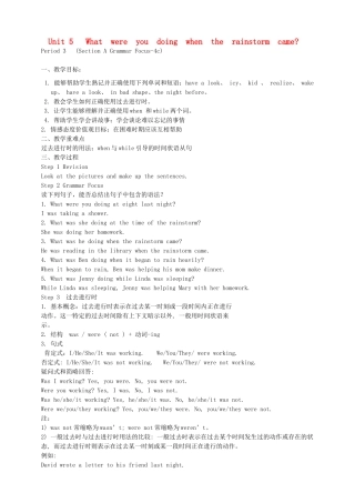 八年级英语下册 Unit 5 What were you doing when the rainstorm came Period 3教案 （新版）人教新目标版