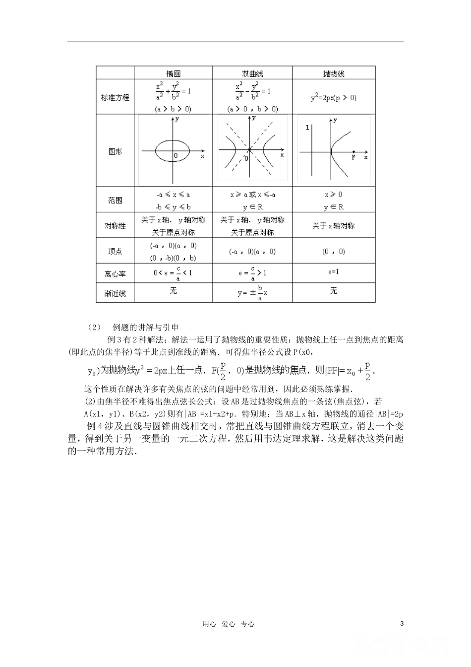高中数学 2.4 抛物线教案 北师大版选修2-1_第3页