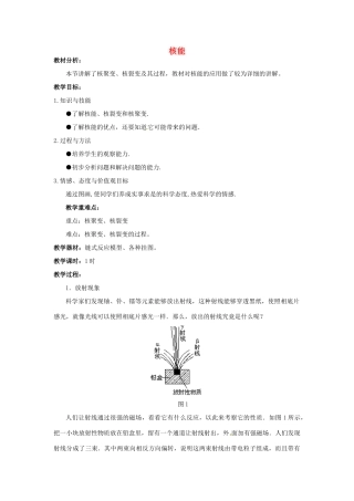 九年级物理全册 22.2 核能教案1 （新版）新人教版