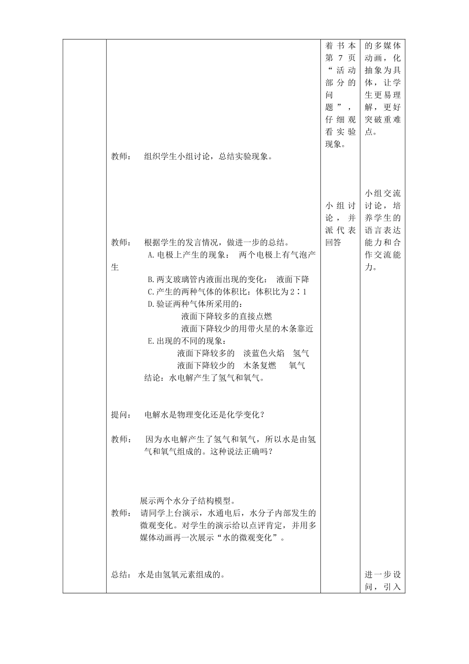 八年级科学上册 第1章 生活中的水 第二节 水的组成 教案浙教版(一)_第2页
