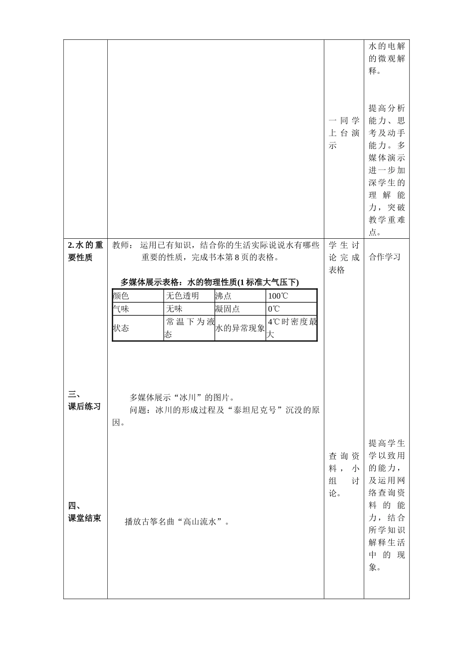 八年级科学上册 第1章 生活中的水 第二节 水的组成 教案浙教版(一)_第3页