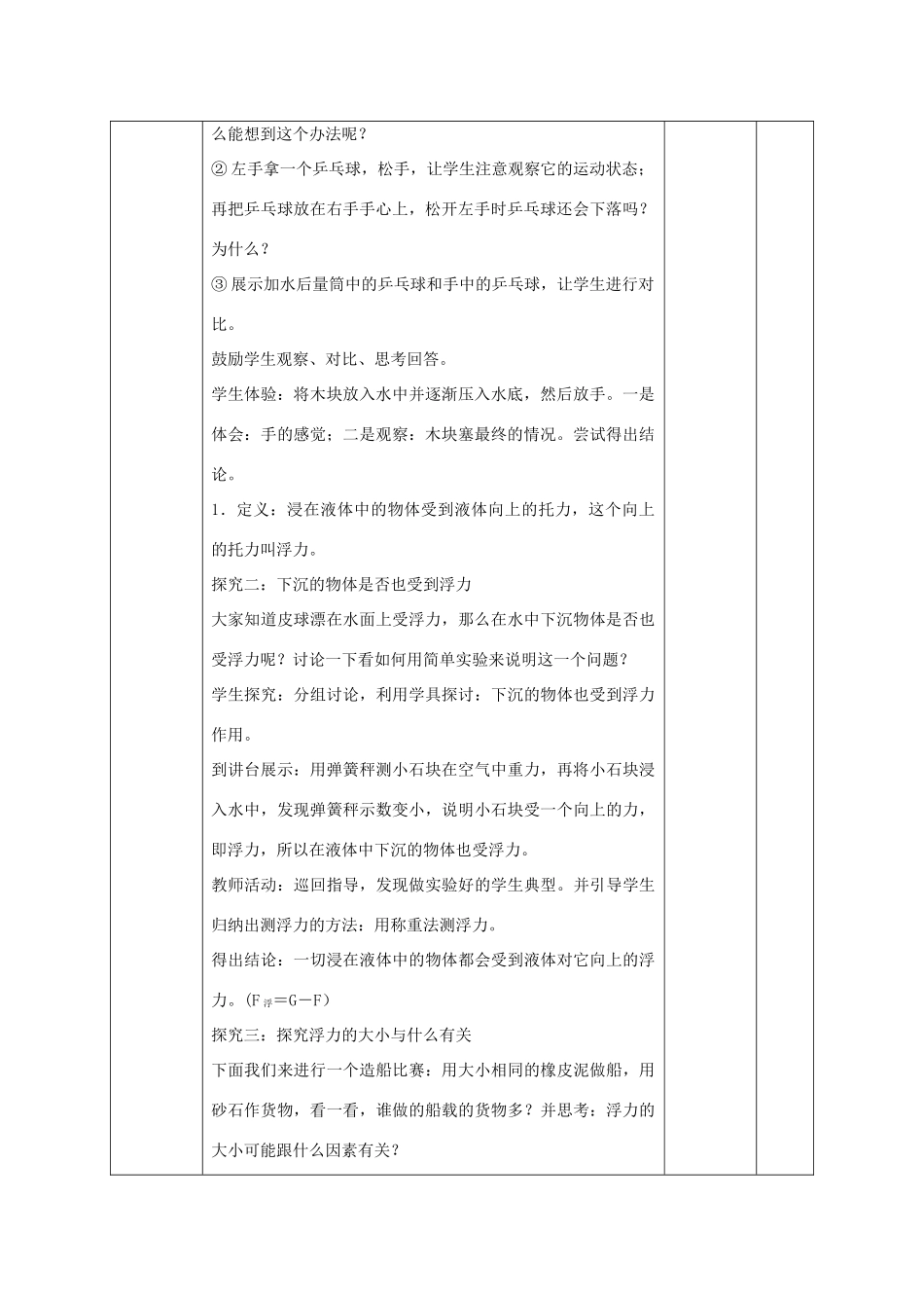 北大绿卡八年级物理下册 第10章 浮力 第1节 浮力教案 （新版）新人教版-（新版）新人教版初中八年级下册物理教案_第2页
