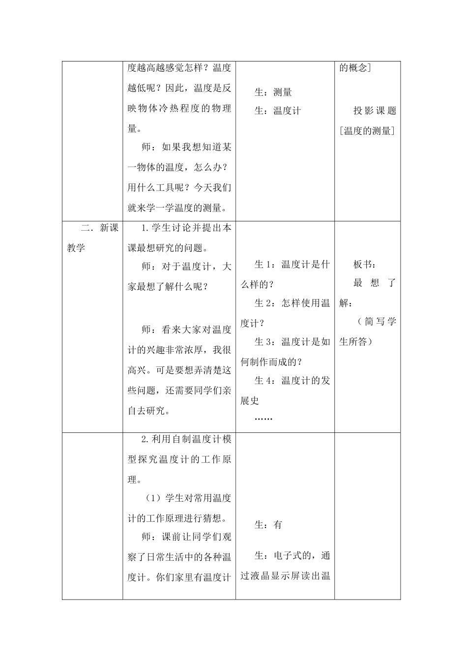八年级物理上册 第一章第2节温度的测量教学设计(2) 北师大版_第2页